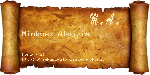 Minkusz Alojzia névjegykártya